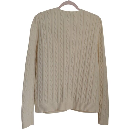 American Living Cream Cable Knit Y2k Preppy Academia Indie Button Cardigan XL - Picture 7 of 12